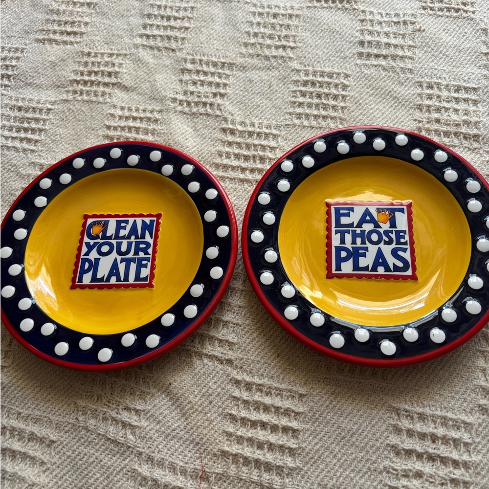 Set of 2 Mary Engelbreit Queen of the Kitchen- Mind Your Manners Salad Plates
